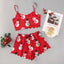Ensemble de Pyjama Sans Bretelles pour Femmes à Thème de Noël