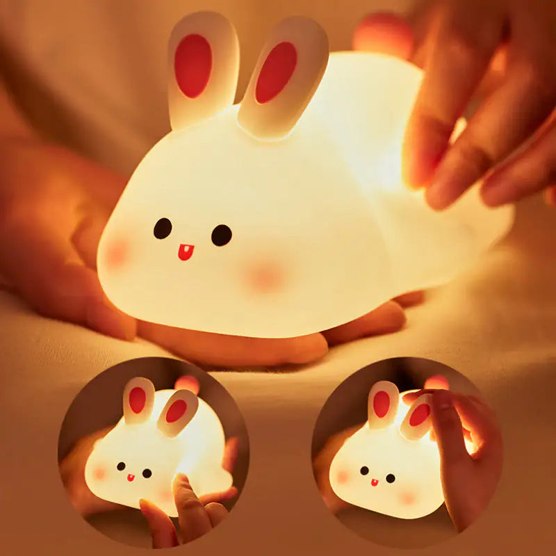 Linda Luz Nocturna con Sensor Táctil de Conejo LED para Niños