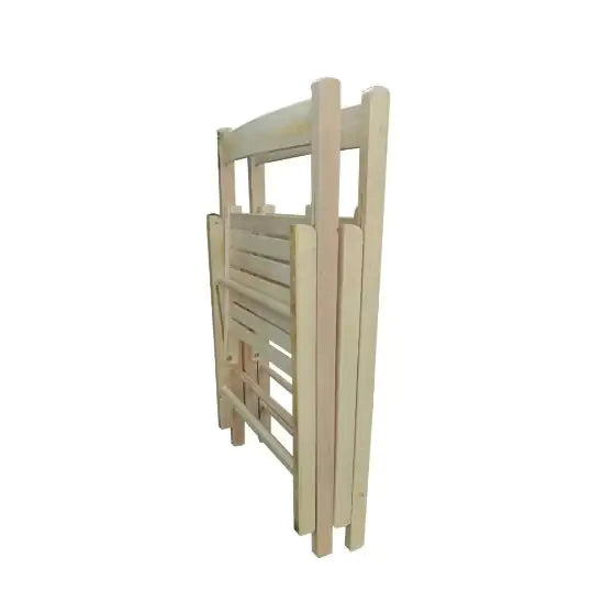 Silla Plegable de Color Natural - Juego de 2