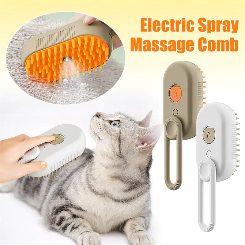 3-in-1 Electric Pet Grooming Brush with Spray Function