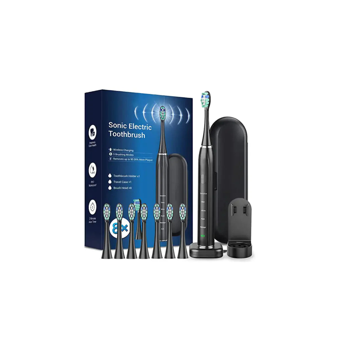 Brosse à dents Smart Sonic Dental Care avec 8 têtes de brosse