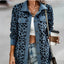 Chic Leopard Print Long Sleeve Jacket for Women