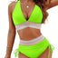 Color Block Drawstring Bikini Set