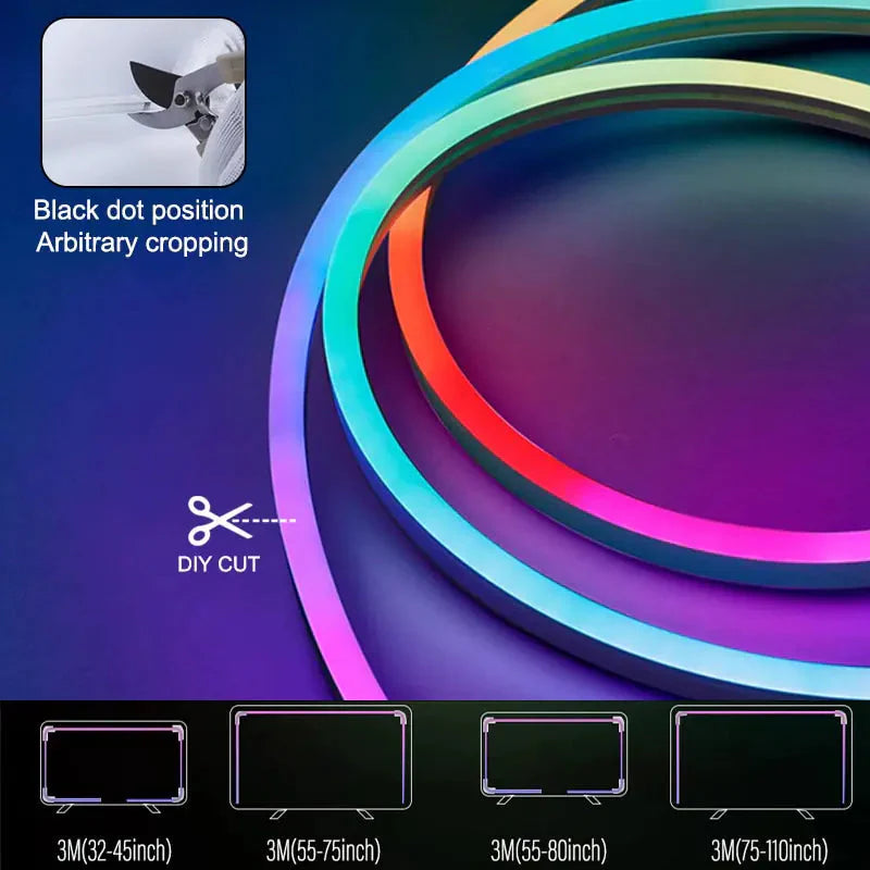 Barre lumineuse néon LED RGB avec WiFi et contrôle vocal
