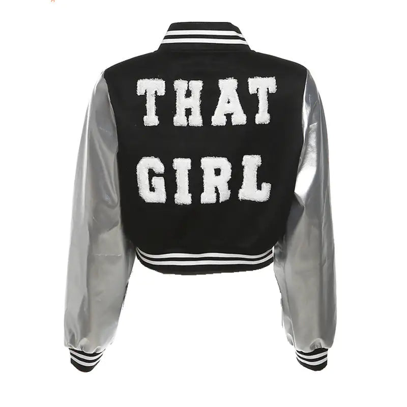 Chaqueta Varsity Cortada Metálica