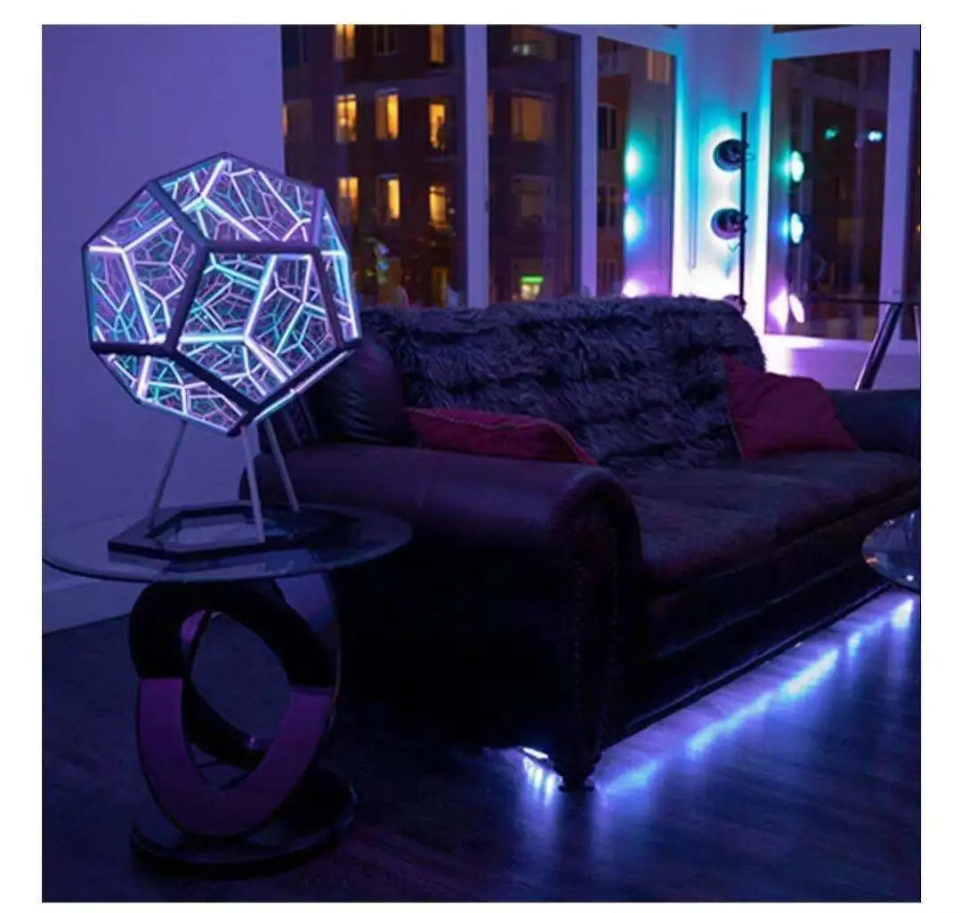 Luz Cubo 3D - Creativo Luz Nocturna Dodecaédrica para una Ambiencia Única