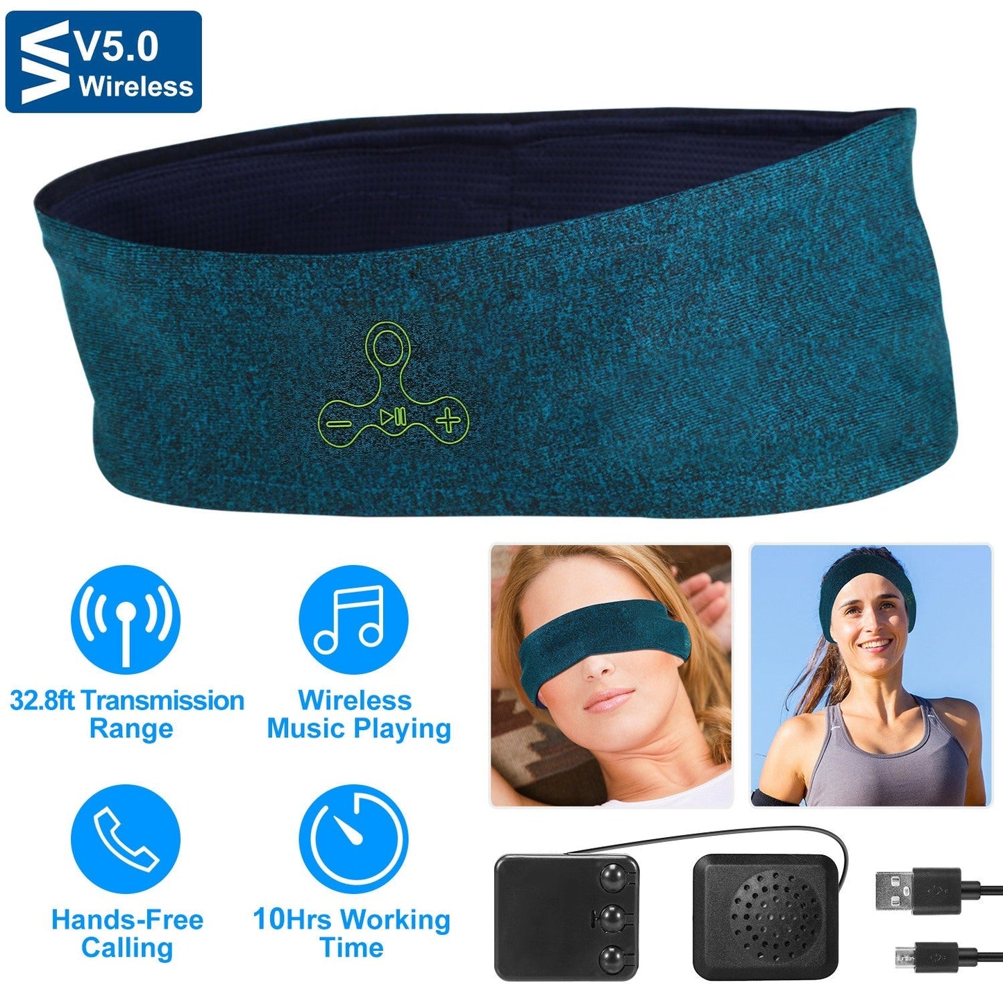 Wireless Sleep Headband with HD Speakers for Active Lifestyles
