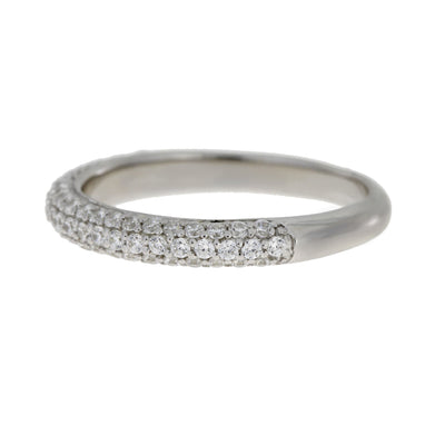 Sterling Silver Cubic Zirconia Wedding Band Ring