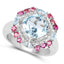 Bague en argent sterling avec topaze bleue et rhodolite de 4,73 carats