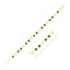 14k Yellow Gold Malachite Geometric Chain Bracelet