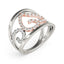 Anillo de Diamante con Motivo de Corazón en Oro Blanco y Rosa de 14k