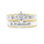 Conjunto de Anillos de Compromiso de Diamante Elegante en Plata de Ley y Oro de 14KT