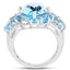 9.50 Carat Blue Topaz & Swiss Blue Topaz Sterling Silver Ring