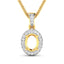 0.18 Carat White Diamond 14K Yellow Gold Semi Mount Pendant