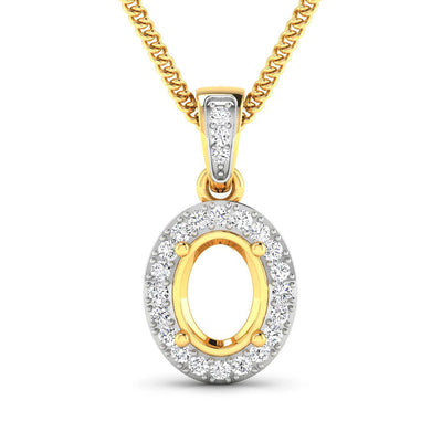 Pendentif semi-monture en or jaune 14K avec diamant blanc de 0,18 carat