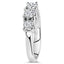 Anillo de Compromiso de Diamante Creado en Laboratorio de 3 Piedras en Oro Blanco de 14K - Talla 7