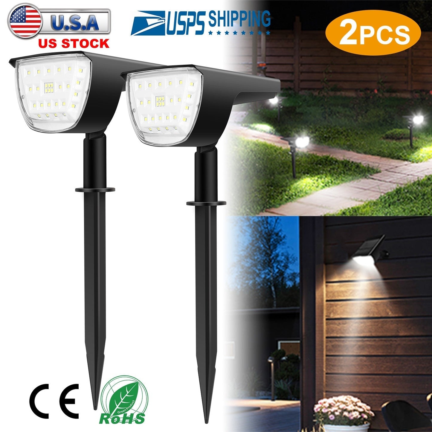 Focos Solares de Paisaje Solarek de 32 LEDs - Impermeables y Auto On/Off