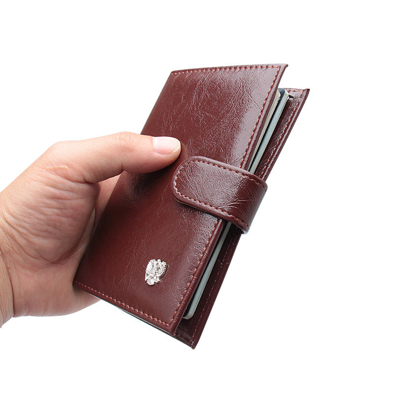 Funda de Pasaporte Doble Cara de Cuero Premium con Acabado de Cera