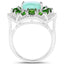 5.49 Carat Genuine Emerald & Diamond .925 Sterling Silver Engagement Ring