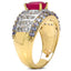 14K Yellow Gold Plated Ruby, Tanzanite & White Topaz Ring