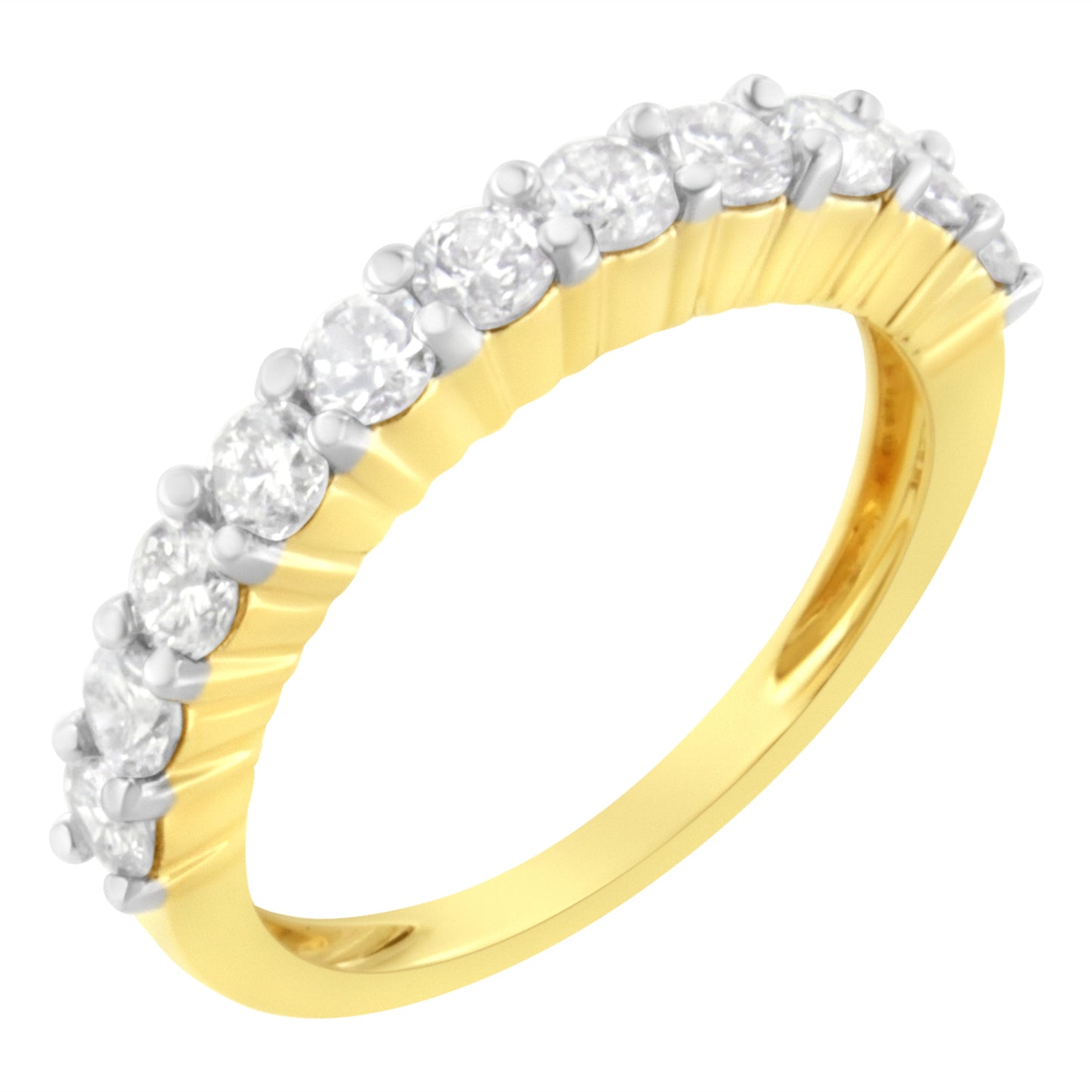 Bague de mariage en or jaune 10K certifiée IGI de 1,0 Cttw avec diamants - Taille 7