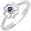 0.07 Carat Blue Sapphire Sterling Silver Engagement Ring