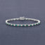 5.77 Carat Genuine Emerald and White Topaz Bracelet in Sterling Silver