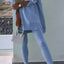 Women's Sports Casual Slit Hooded Sweatshirt Tights Set