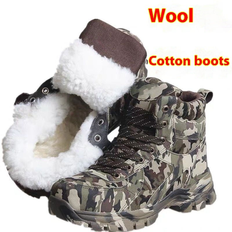Men's Premium Cowhide Thick Snow Boots for Winter