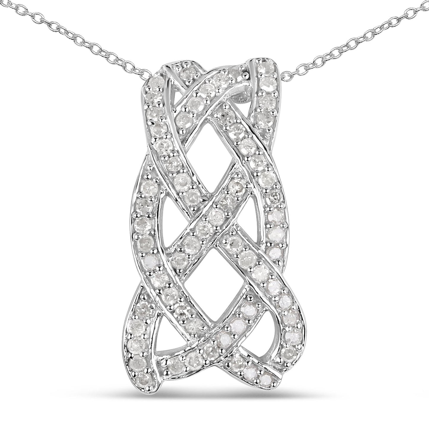 Colgante de Diamante Blanco Genuino de 0.54 Quilates en Plata Esterlina