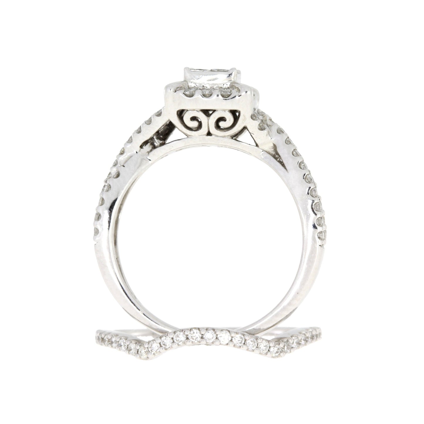 Ensemble de bague de fiançailles en diamant de 1,00 ct en or blanc 10KT