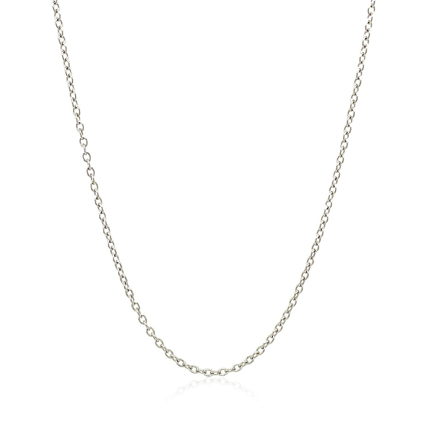 18k White Gold Round Cable Chain Necklace - 1.5mm