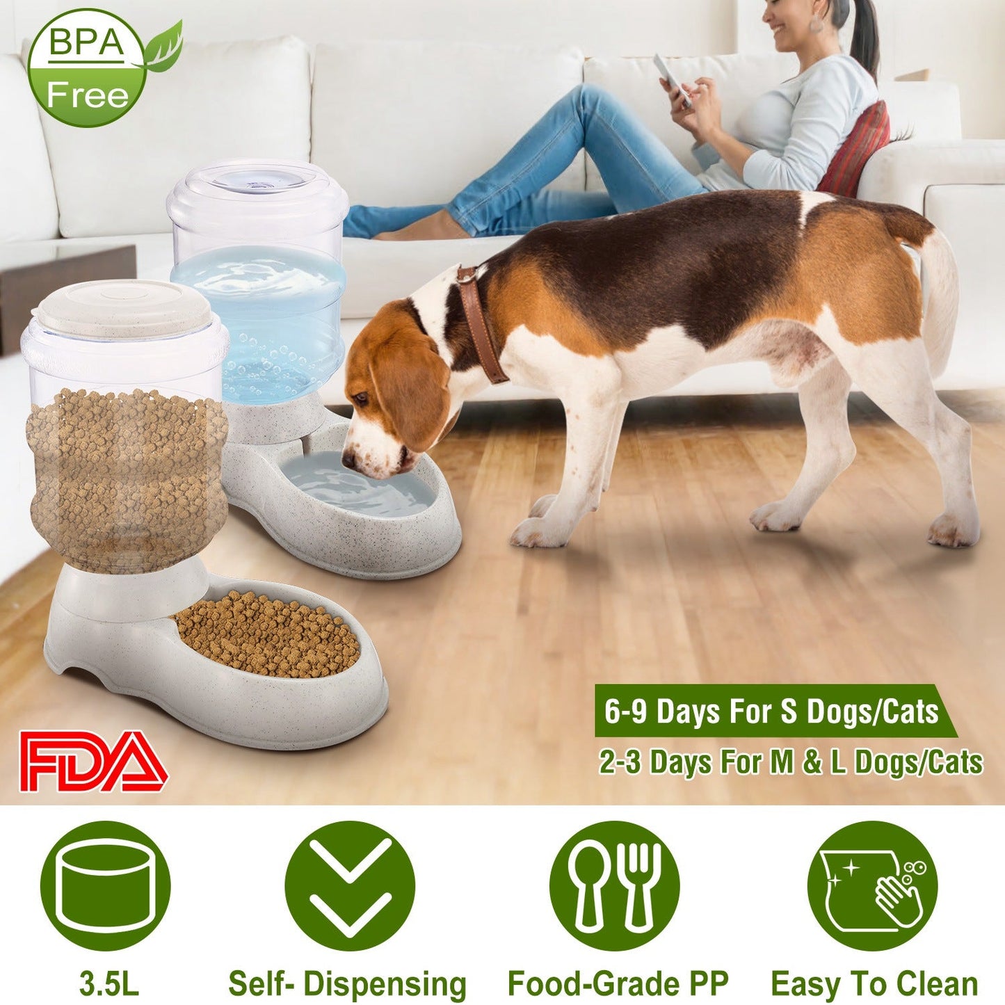 GBruno 3.5L Pet Water Dispenser