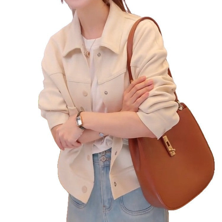 Manteau en denim uni chic et décontracté