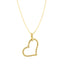 Collier Pendentif Cœur Ouvert en Diamant en Or Jaune 10K