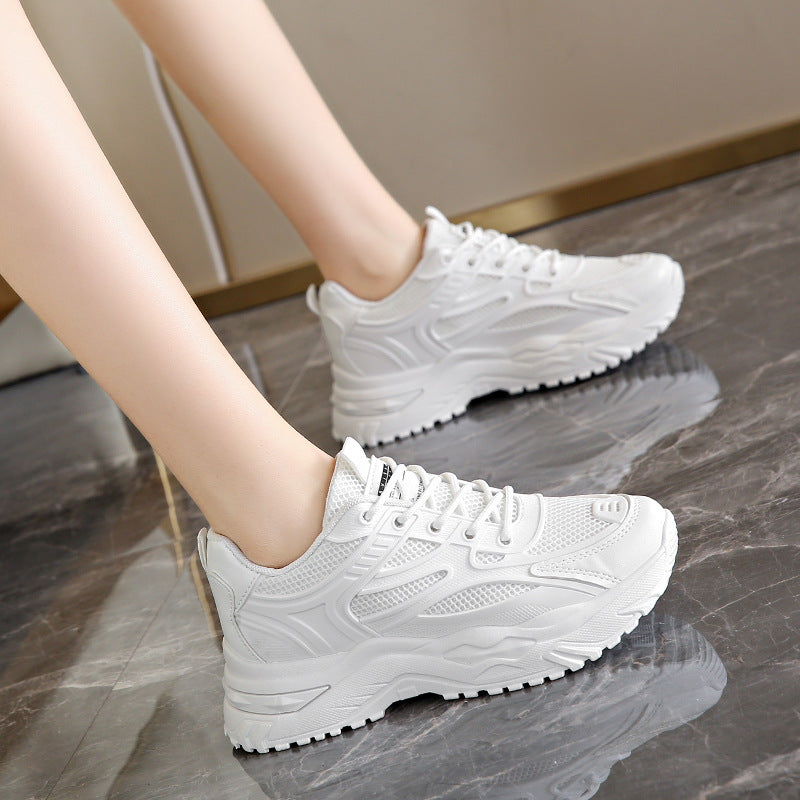Dad's shoes, women's casual sports shoes, comfortable running, easy to wear white shoes - Korvel