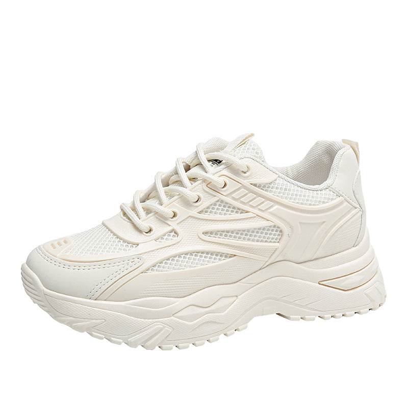 Dad's shoes, women's casual sports shoes, comfortable running, easy to wear white shoes - Korvel