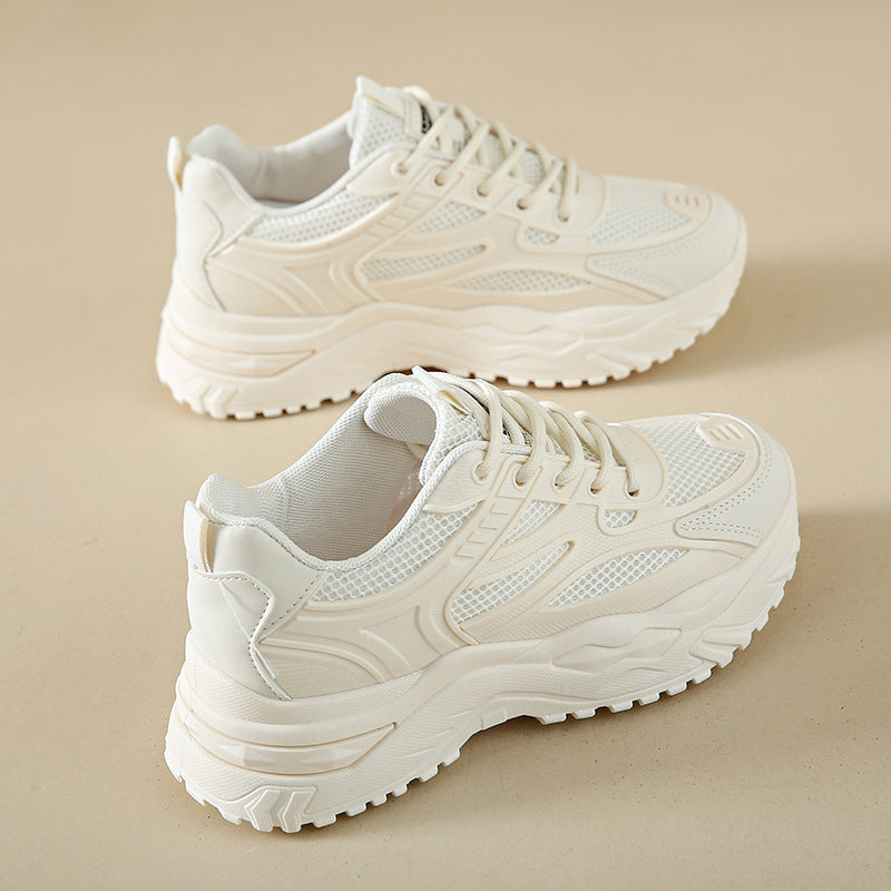 Dad's shoes, women's casual sports shoes, comfortable running, easy to wear white shoes - Korvel