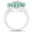 2.74 Carat Genuine Emerald and White Topaz Sterling Silver Ring