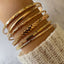MANDOTOS Bohemian Metal Chain Bracelet Set - Geometric Gold Bangles