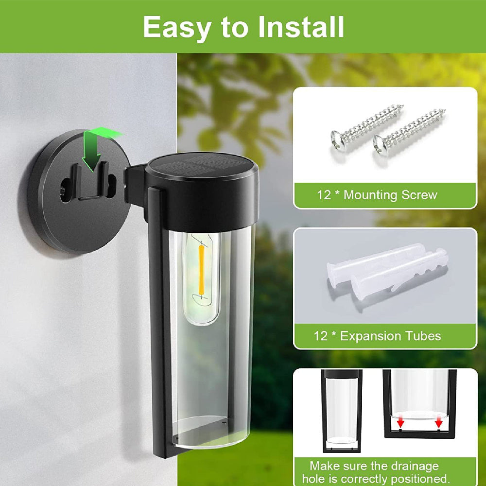 Outdoor Solar Tungsten Wire Wall Lamp - Waterproof & Elegant