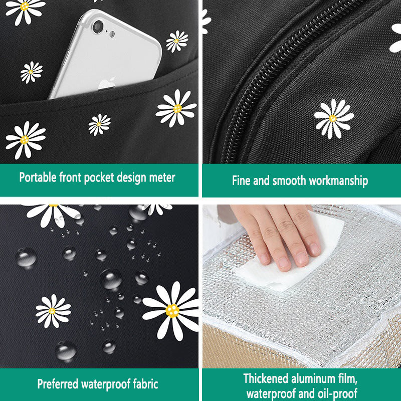 Daisy Office Workers Portable Bag, Student Lunch Box Bag, Lunch Bag, Thermal Insulation Bag, Cold Insulation Bag - Korvel