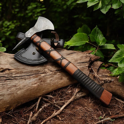 Artisan Crafted Viking Axe – Premium Rosewood Handle & Protective Sheath - Korvel