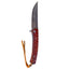 Premium Damascus Flipper Knife with Scraped Wood Handle - 3.75" Blade, 8.2" Overall Length - Korvel