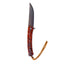Premium Damascus Flipper Knife with Scraped Wood Handle - 3.75" Blade, 8.2" Overall Length - Korvel