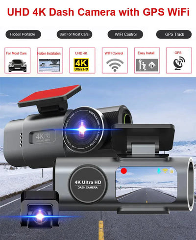 Acceo 4K Ultra HD Dash Cam Dual Lens with WiFi and GPS