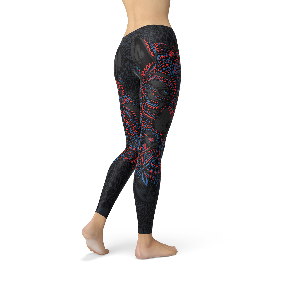 Leggings Femme Loup Noir Oriental