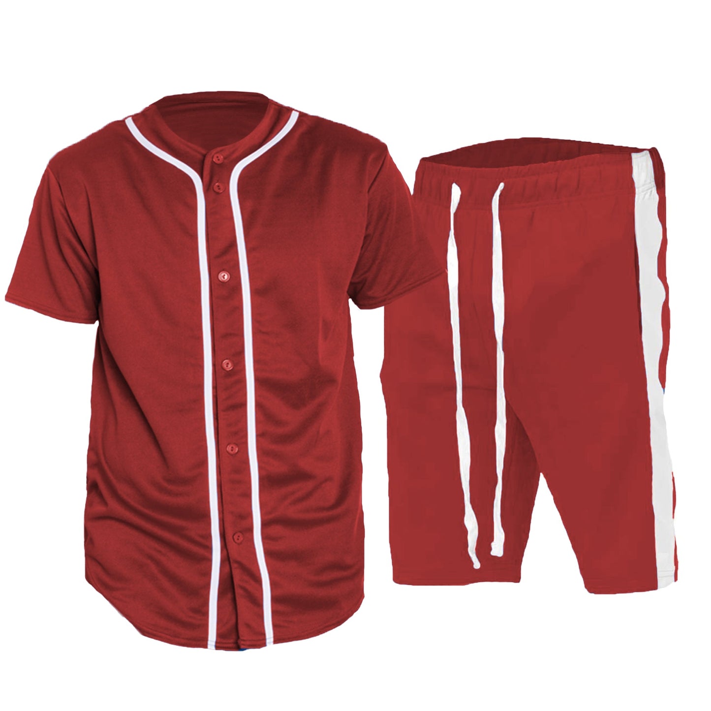 Conjunto de camiseta de béisbol rojo y blanco