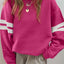 Sudadera Oversized con Rayas Universitarias y Hombros Caídos