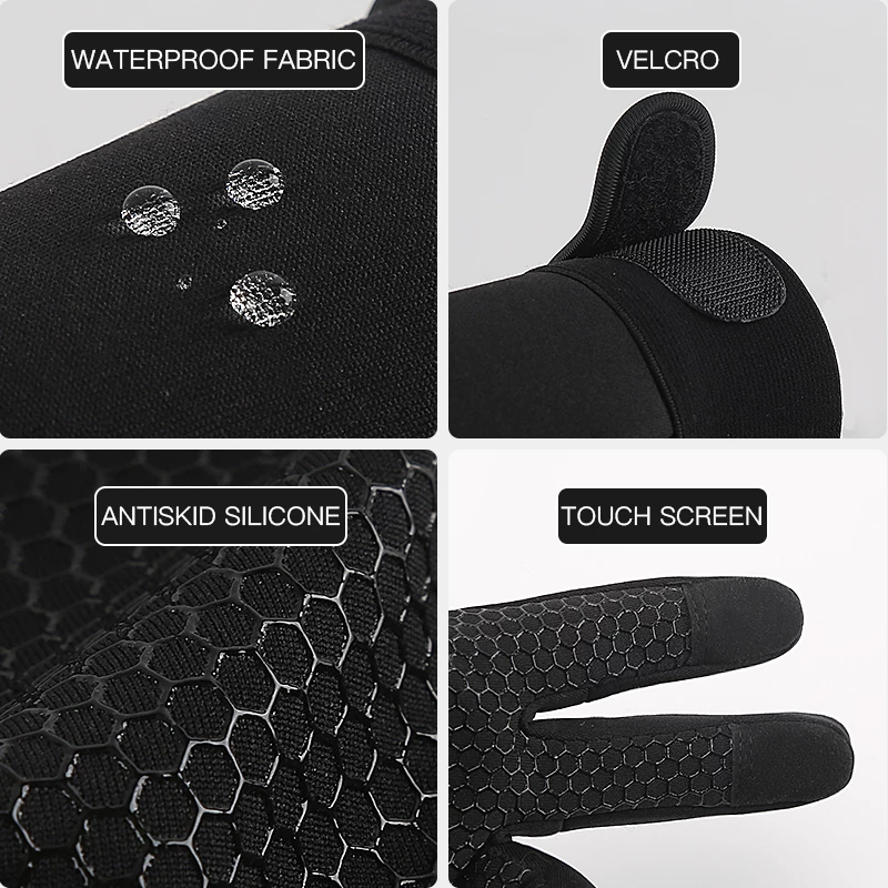 Thermal Touch Screen Gloves with Wrist Support